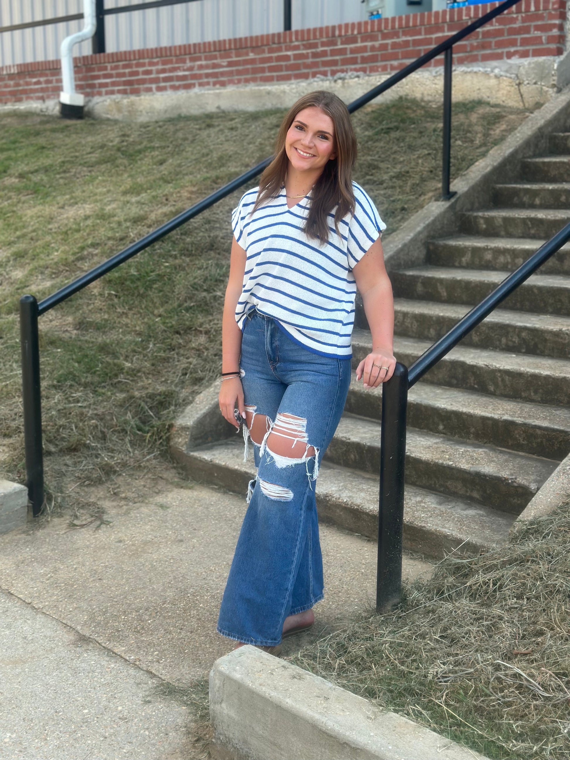 Stripe Me Royal Top