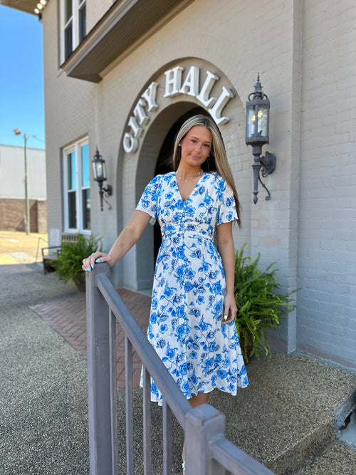 The Blue Willow Midi Dress